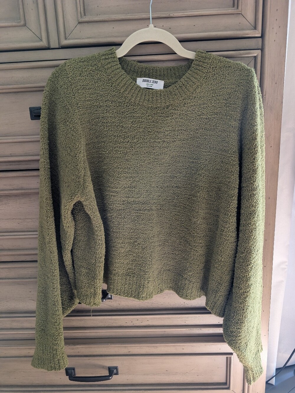 Double Zero Olive Crewneck Cozy Knit Sweater